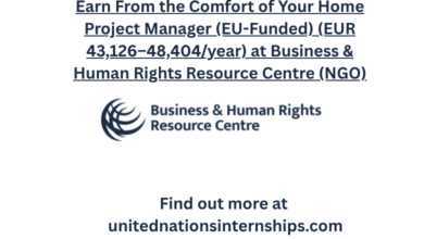 Earn From the Comfort of Your Home Project Manager EU Funded EUR 43126–48404year at Business Human Rights Resource Centre NGO