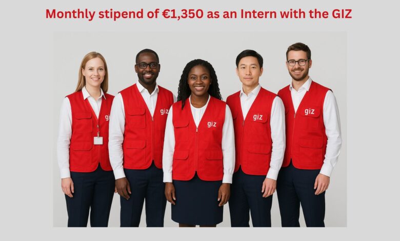 Monthly stipend of E1350 as an Intern with the GIZ